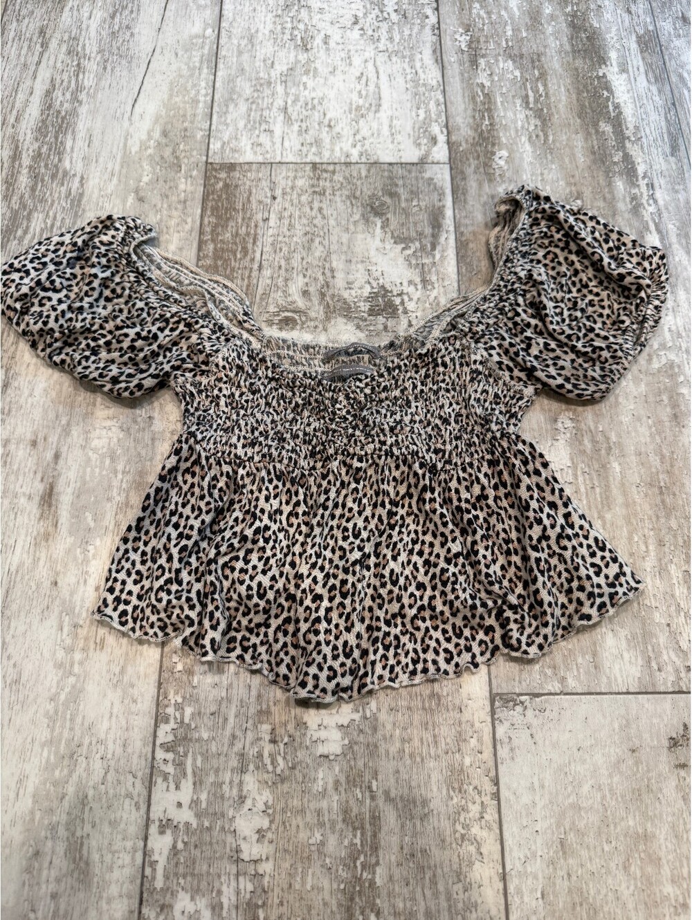 Urban Outfitters S Leopard Babydoll Top Y2K Indie Sleaze